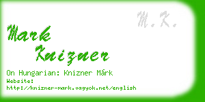 mark knizner business card